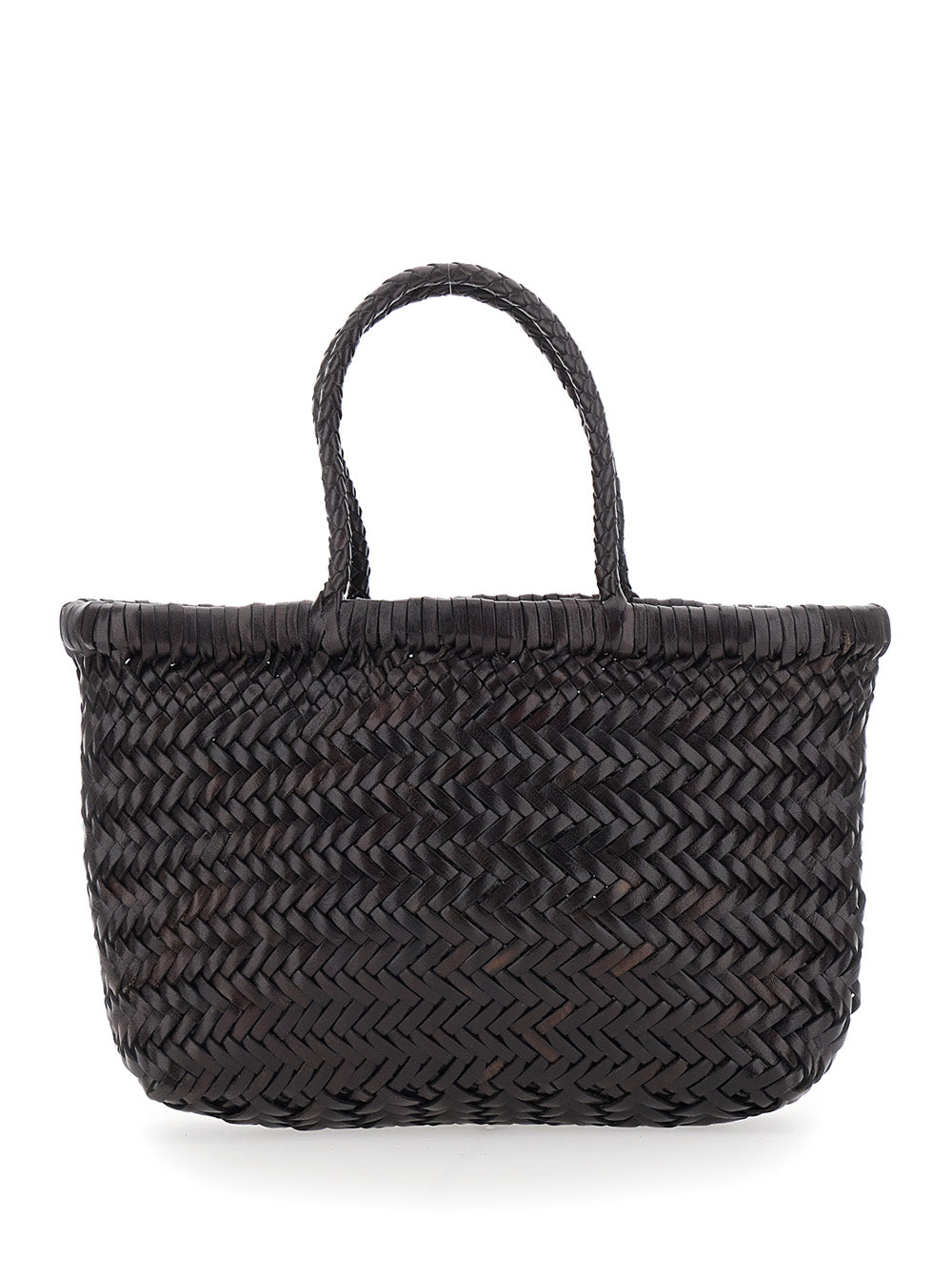 Dragon Diffusion Women Handbag 'Flat Gora' Mini With Two Top Handles And Ecoleather Intreccio Design DRAGON DIFFUSION