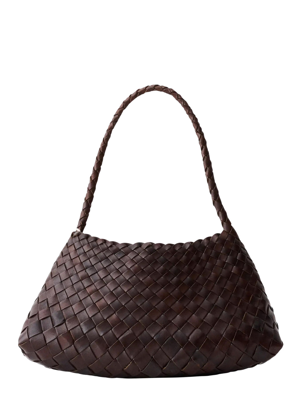 Dragon Diffusion Women Shoulder Bag 'Rosanna' Mini With Top Handle And Woven Design In Brown For Women DRAGON DIFFUSION