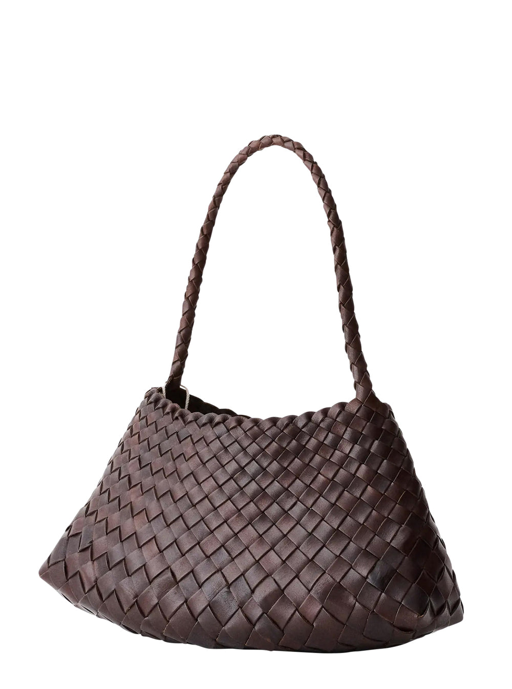 Dragon Diffusion Women Shoulder Bag 'Rosanna' Mini With Top Handle And Woven Design In Brown For Women DRAGON DIFFUSION