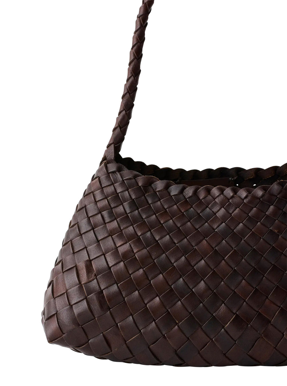 Dragon Diffusion Women Shoulder Bag 'Rosanna' Mini With Top Handle And Woven Design In Brown For Women DRAGON DIFFUSION