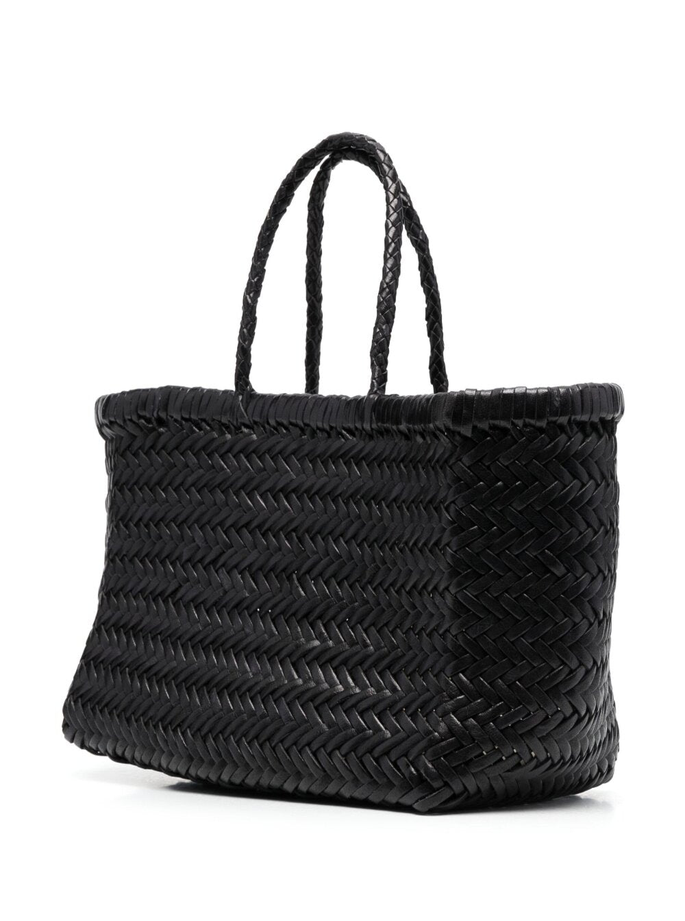 Dragon Diffusion Women Small Tote Bag 'Triple Jump' In Black Woven Leather Woman DRAGON DIFFUSION