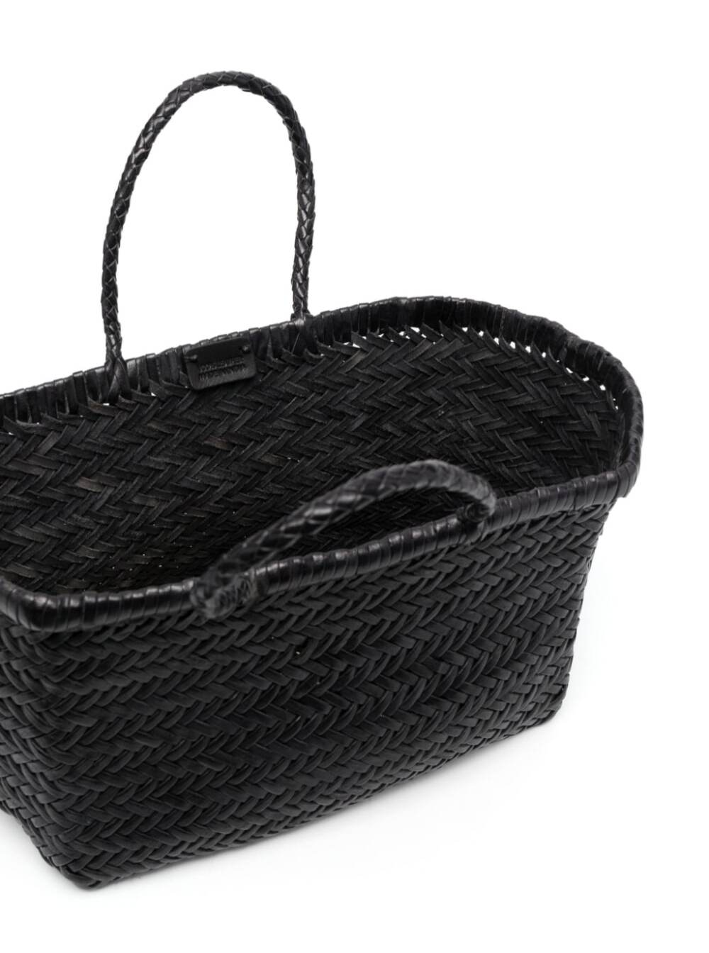 Dragon Diffusion Women Small Tote Bag 'Triple Jump' In Black Woven Leather Woman DRAGON DIFFUSION