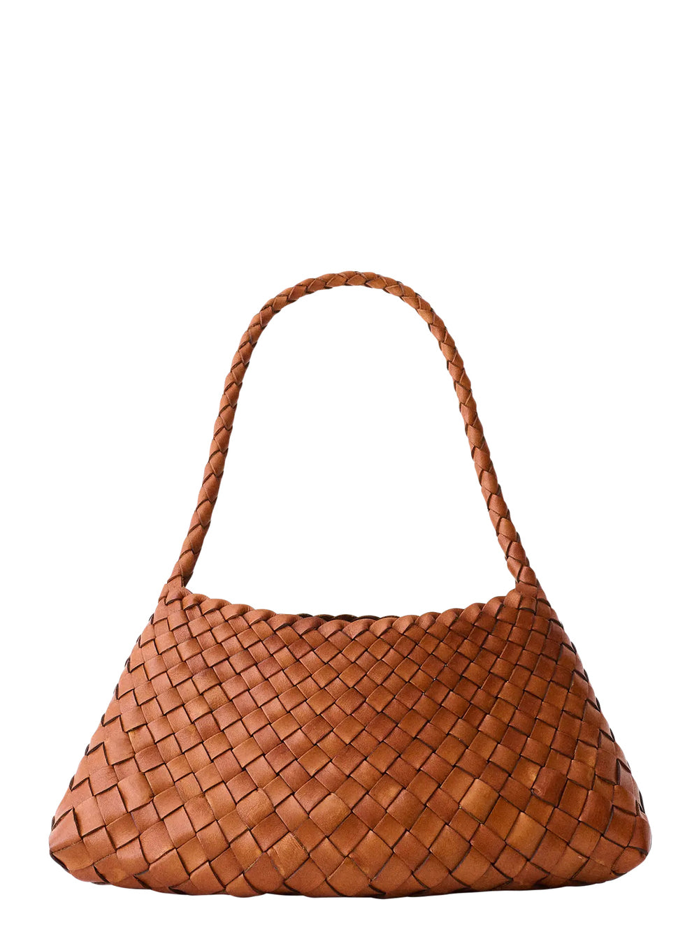 Dragon Diffusion Women Shoulder Bag 'Rosanna' Mini With Top Handle And Leather Weave Design In Brown For Women DRAGON DIFFUSION