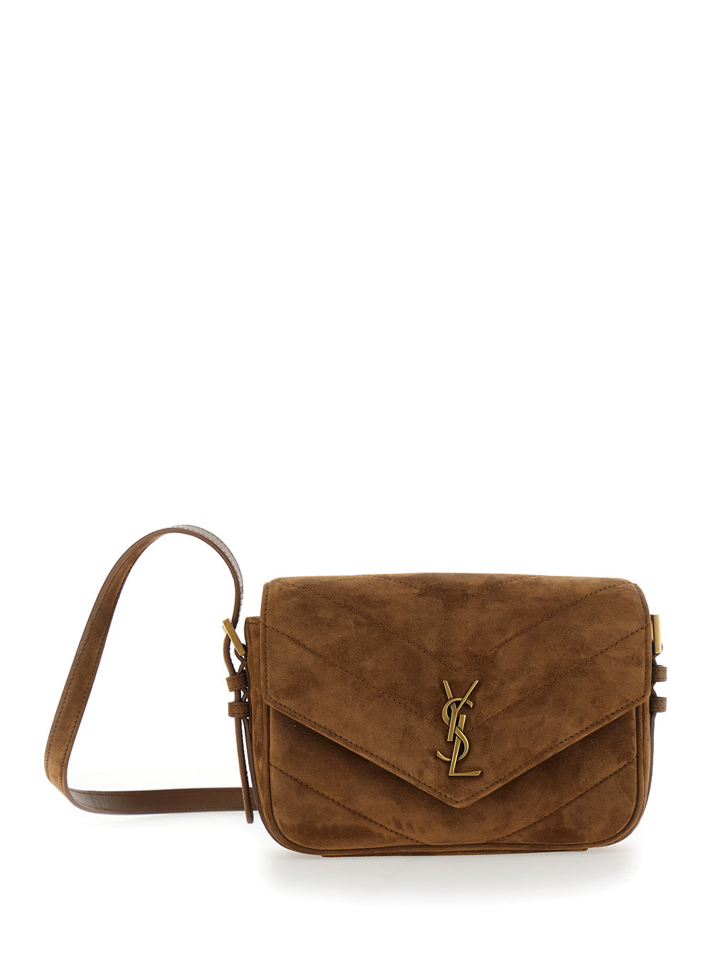 Saint Laurent Women Ysl Bo Loulou L Strao 7 Suede Satin Calf SAINT LAURENT