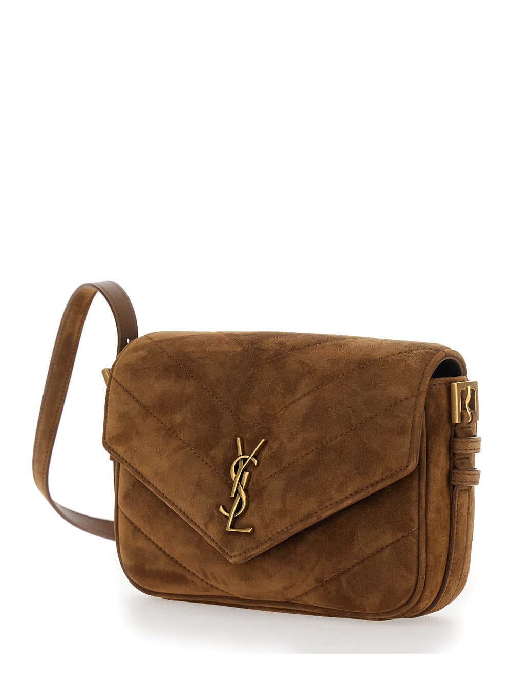 Saint Laurent Women Ysl Bo Loulou L Strao 7 Suede Satin Calf SAINT LAURENT