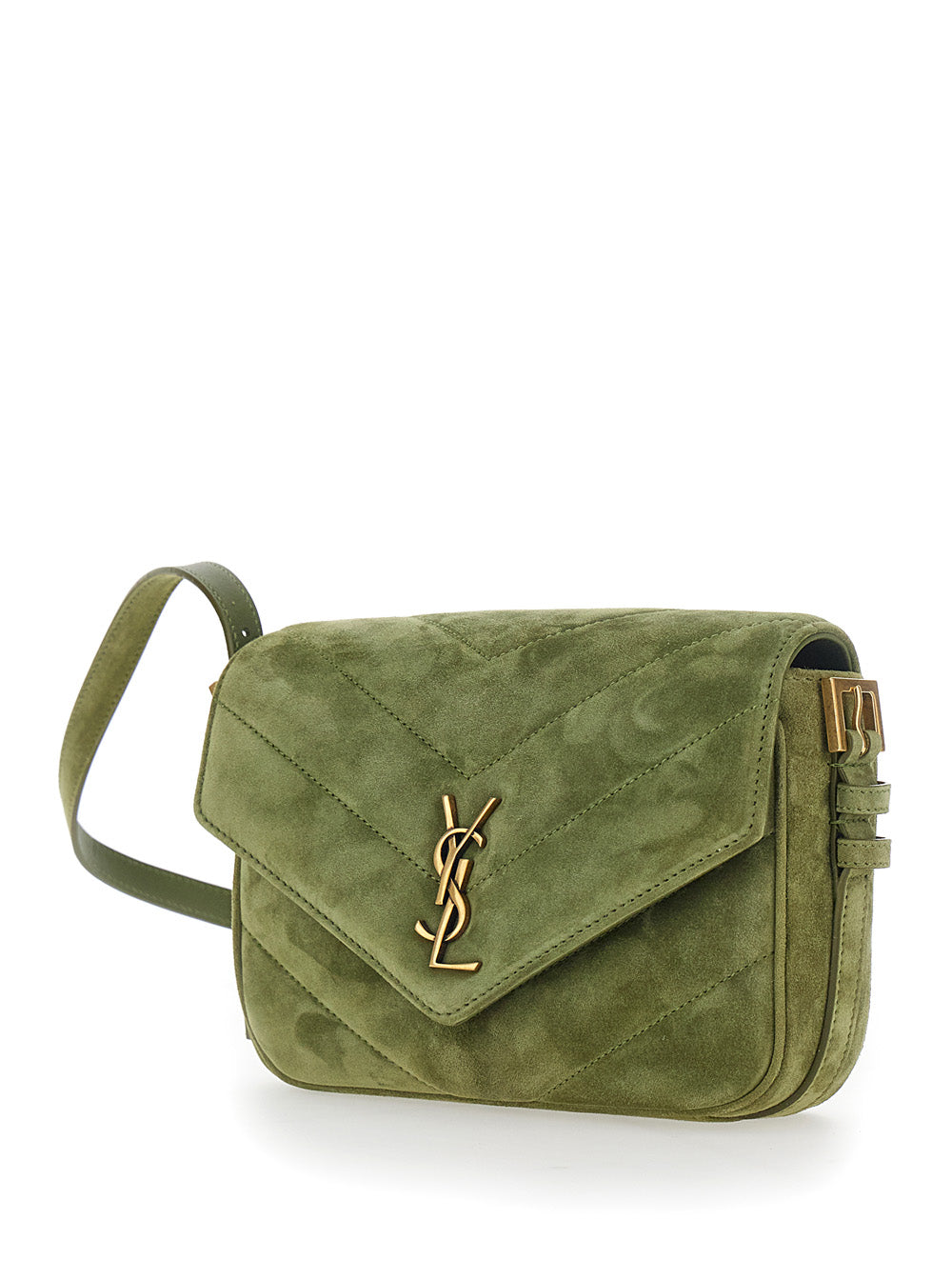 Saint Laurent Women Ysl Bo Loulou L Strao 7 Suede Satin Calf SAINT LAURENT