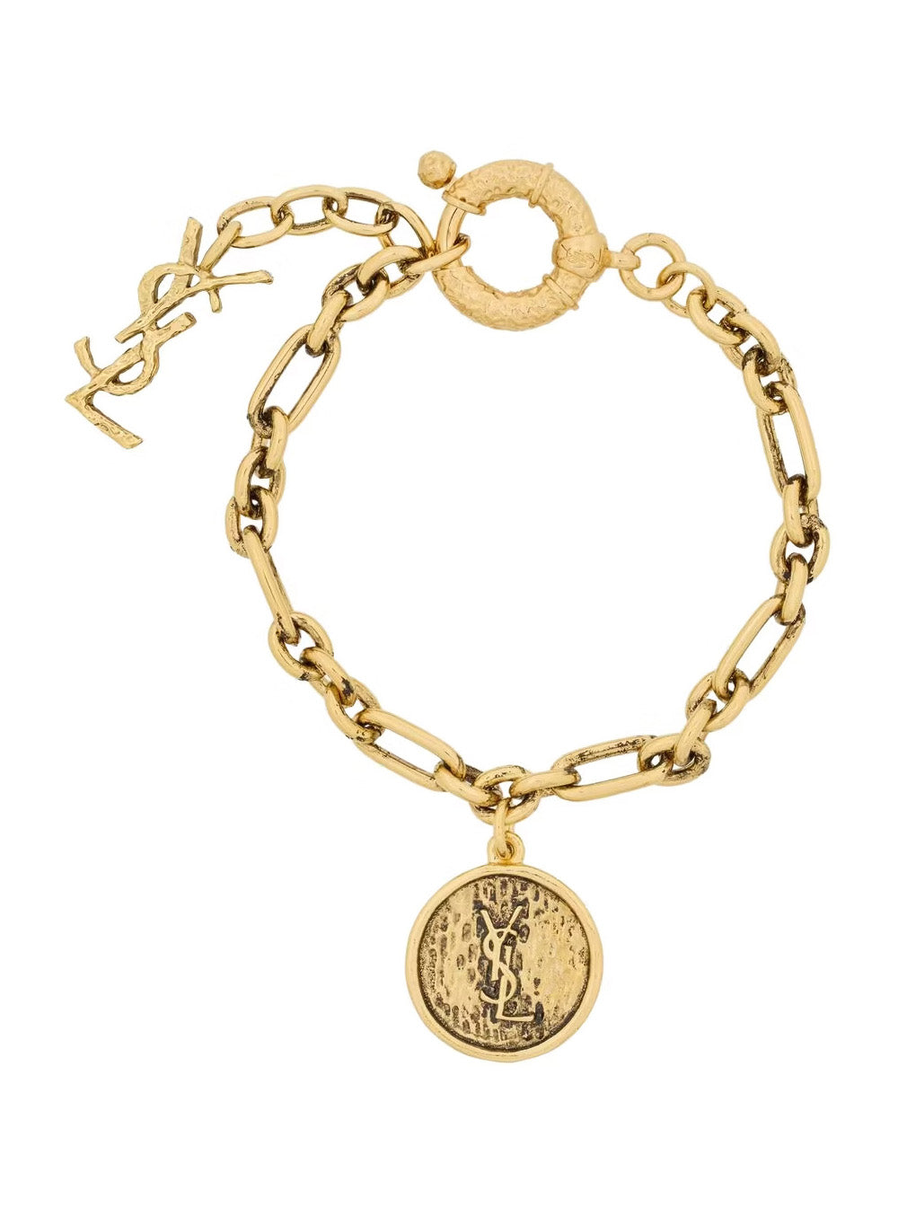 Saint Laurent Women Gold-Colored Chain Bracelet With Cassandre Charm In Brass For Women SAINT LAURENT