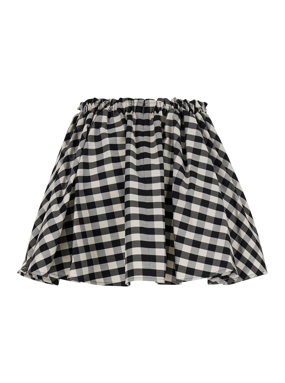 Givenchy Women Black And White Skirt With Waist Belt And All-Over Check Motif In Blend Cotton Women GIVENCHY