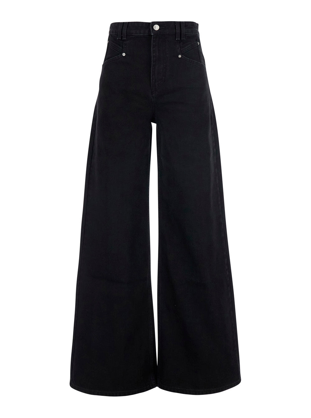 Isabel Marant Women 'Lemony' Black Jeans With Logo Patch On The Back In Denim For Women ISABEL MARANT