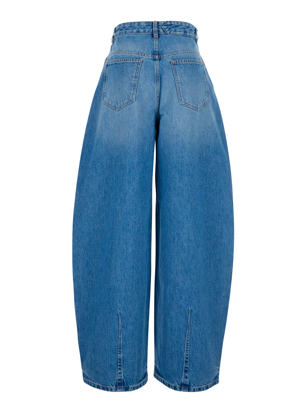 Jacquemus Women 'Ovalo' Blue High-Waisted Jeans With Curved Cut In Denim For Women JACQUEMUS