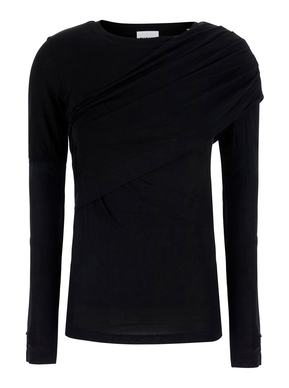 Isabel Marant Etoile Women Dressi-Ga Top With Long Sleeves And Round Neckline In Black Tech Fabric For Women ISABEL MARANT ETOILE