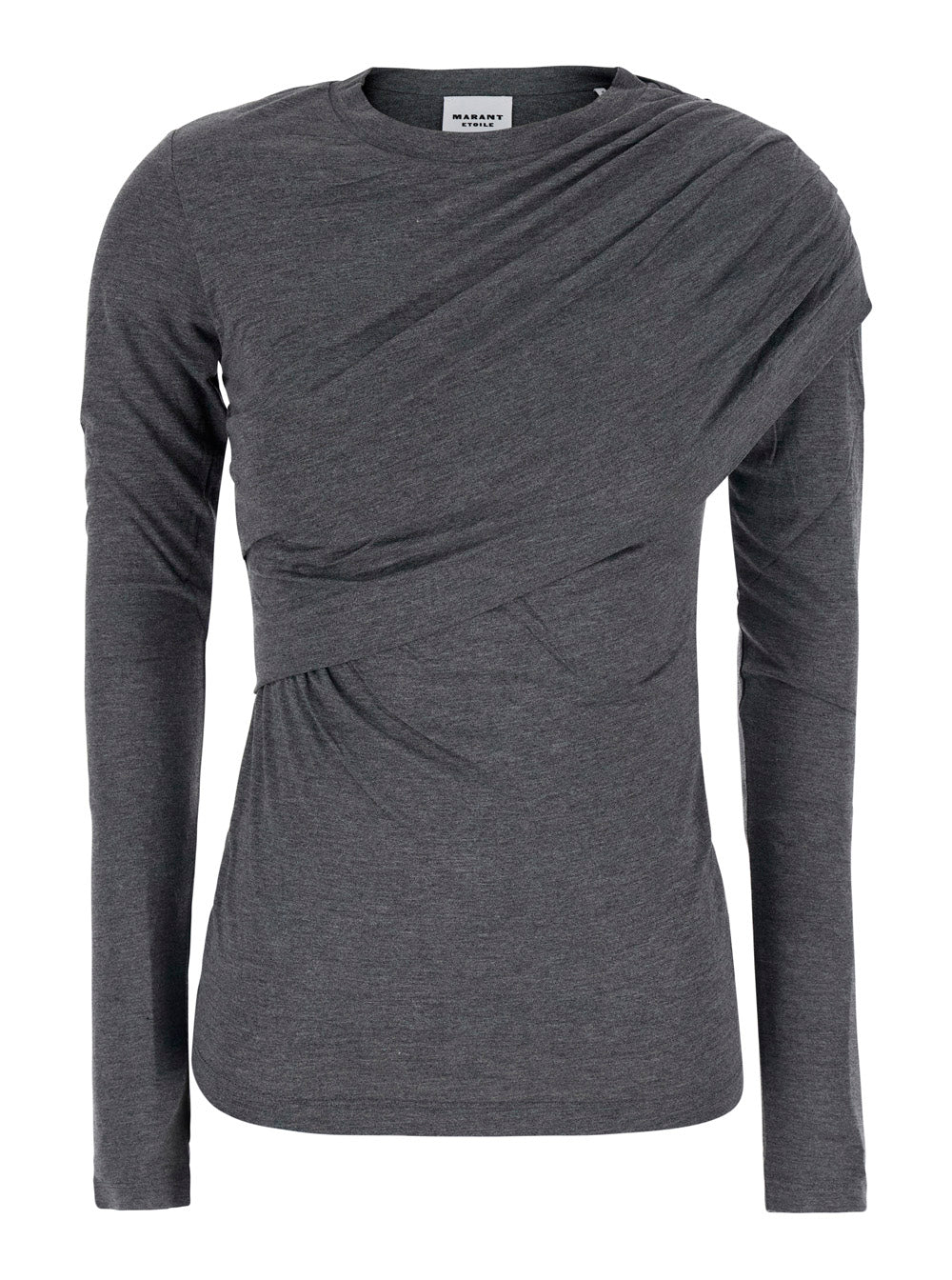 Isabel Marant Etoile Women Dressi-Ga Is A Gray Blouse In Tech Fabric With Long Sleeves And Front Button Closure, Women ISABEL MARANT ETOILE