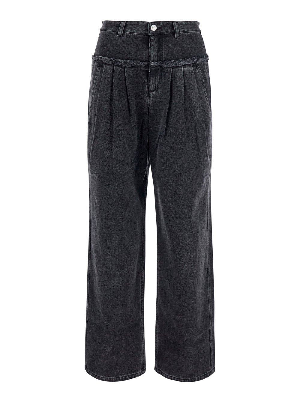 Isabel Marant Etoile Women Iniza-Ga Pants With Pockets And Straight Hems In Black Tech Fabric For Women ISABEL MARANT ETOILE