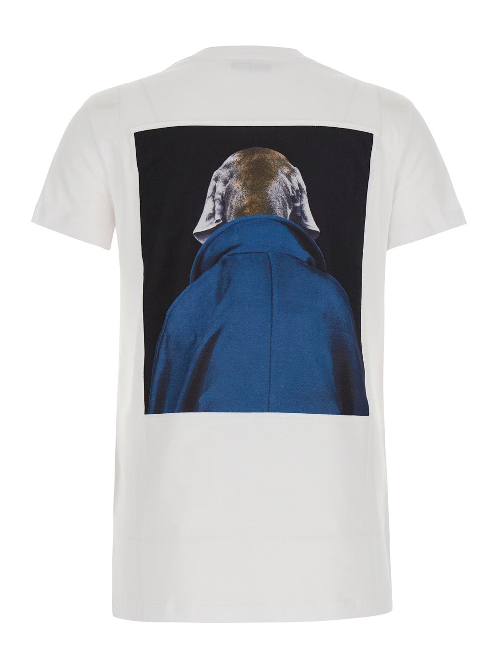 Max Mara Women 'Calca' White  Crew Neck T-Shirt With Maxi Print On Front And Back In Cotton For Women MAX MARA