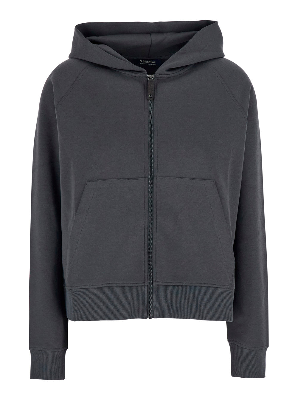 'S Maxmara Women Sweatshirt Marea With Round Neck, Long Sleeves And Pockets, In Cotton, Gray, Women S MAX MARA