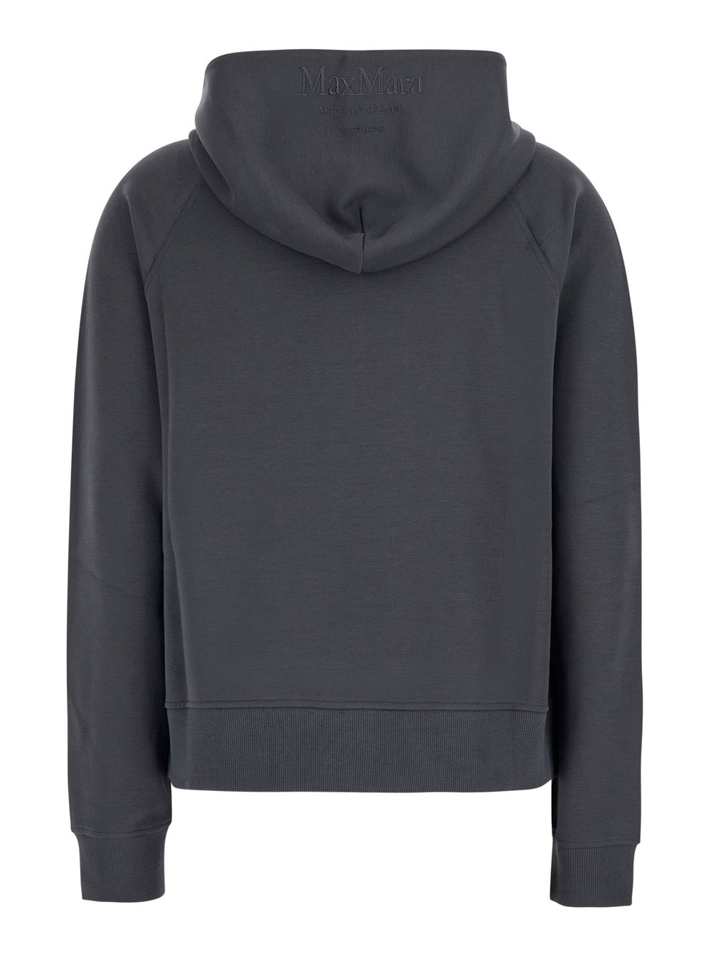 'S Maxmara Women Sweatshirt Marea With Round Neck, Long Sleeves And Pockets, In Cotton, Gray, Women S MAX MARA