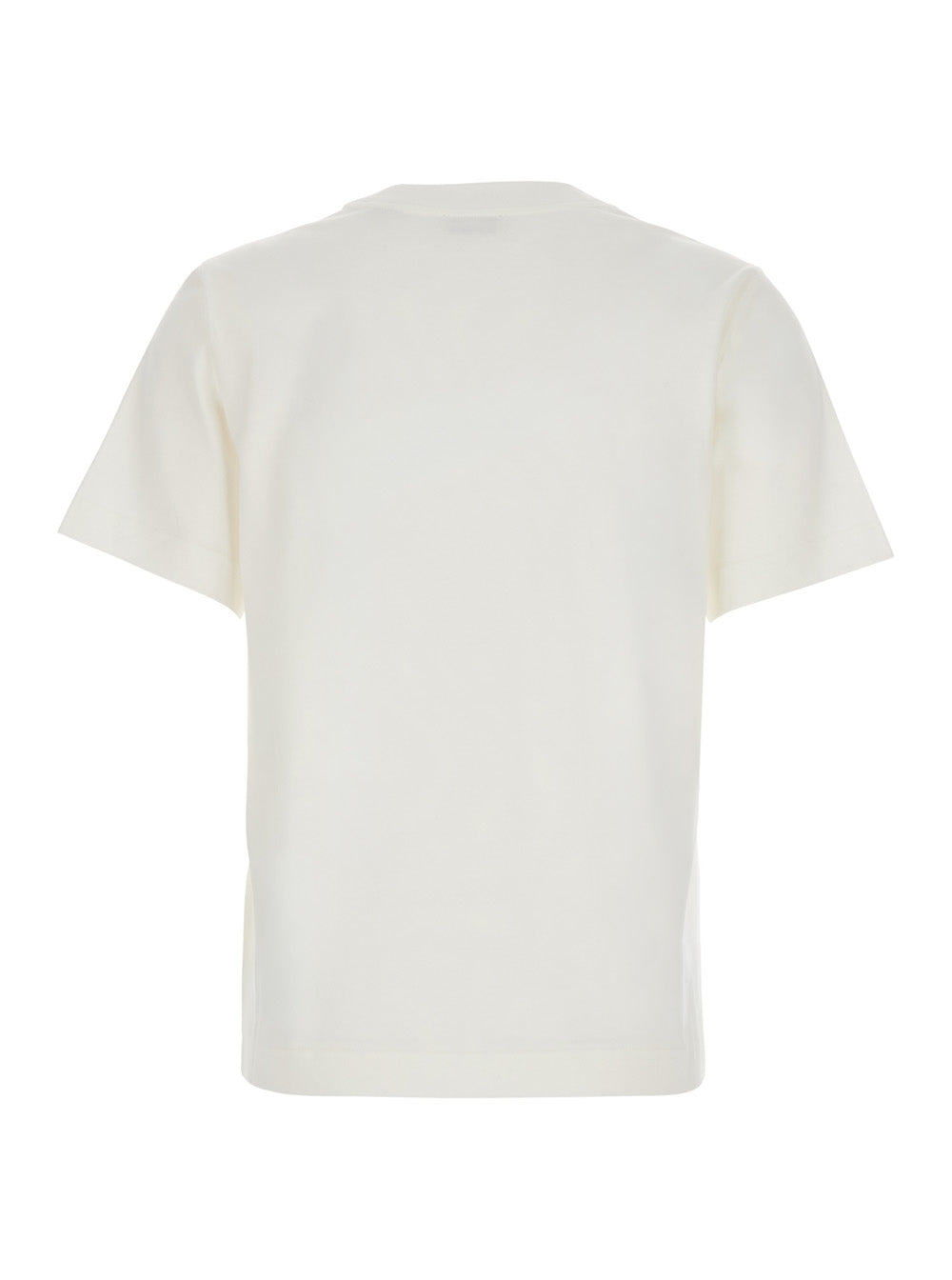 Burberry Women White T-Shirt With Ekd Logo Embroidered On The Front In Cotton For Women BURBERRY
