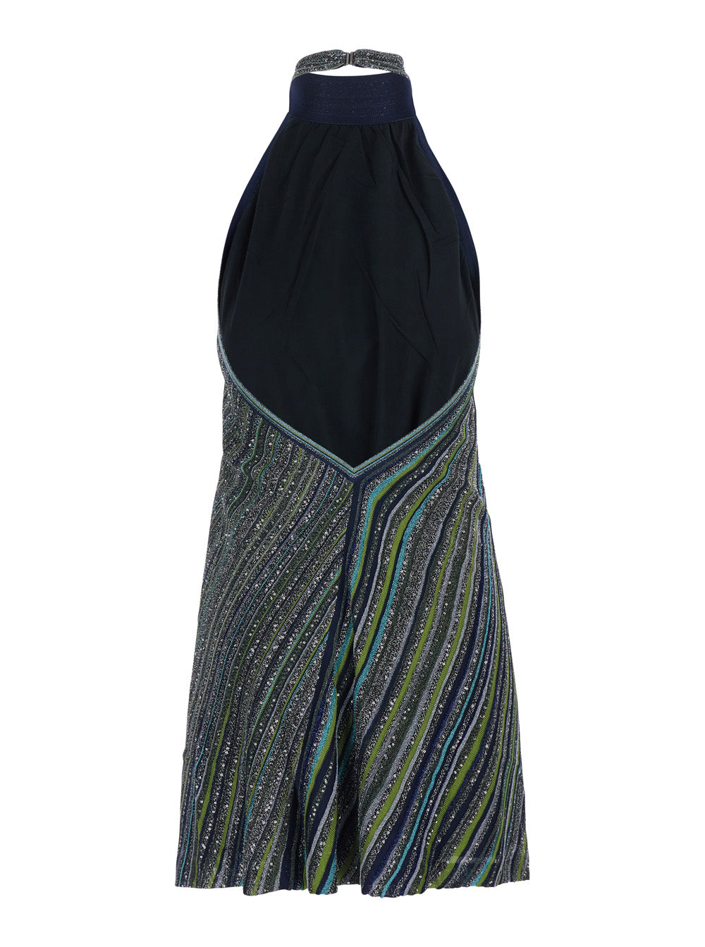 Missoni Women Blue Dress With Cut-Out On The Back And Applied Sequins In Viscose Blend For Women MISSONI