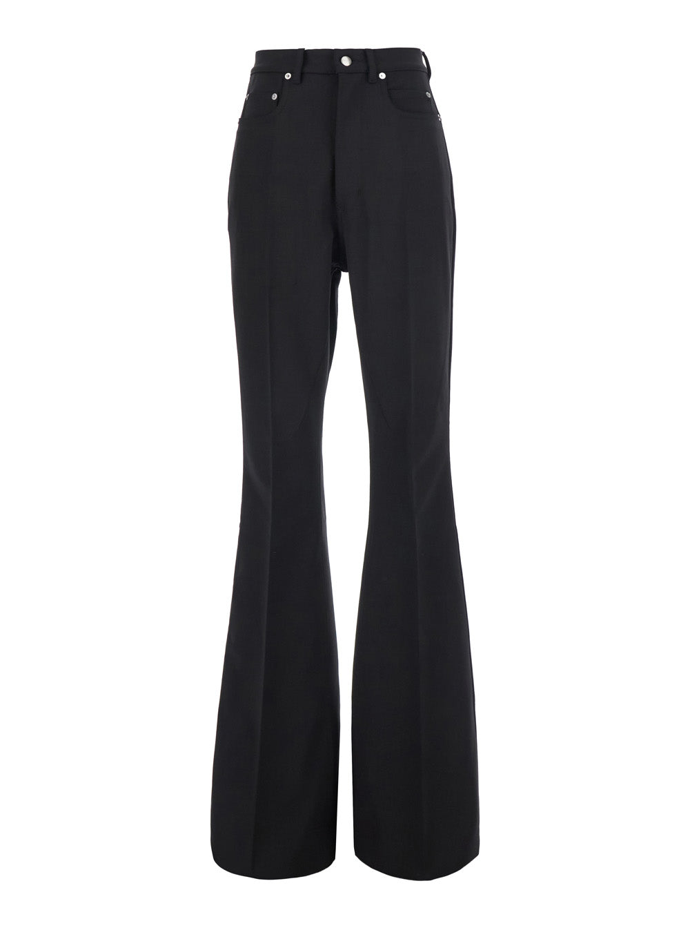 Rick Owens Women 'Bolan Bootcut' Black Wide Leg Pants In Cotton For Women RICK OWENS