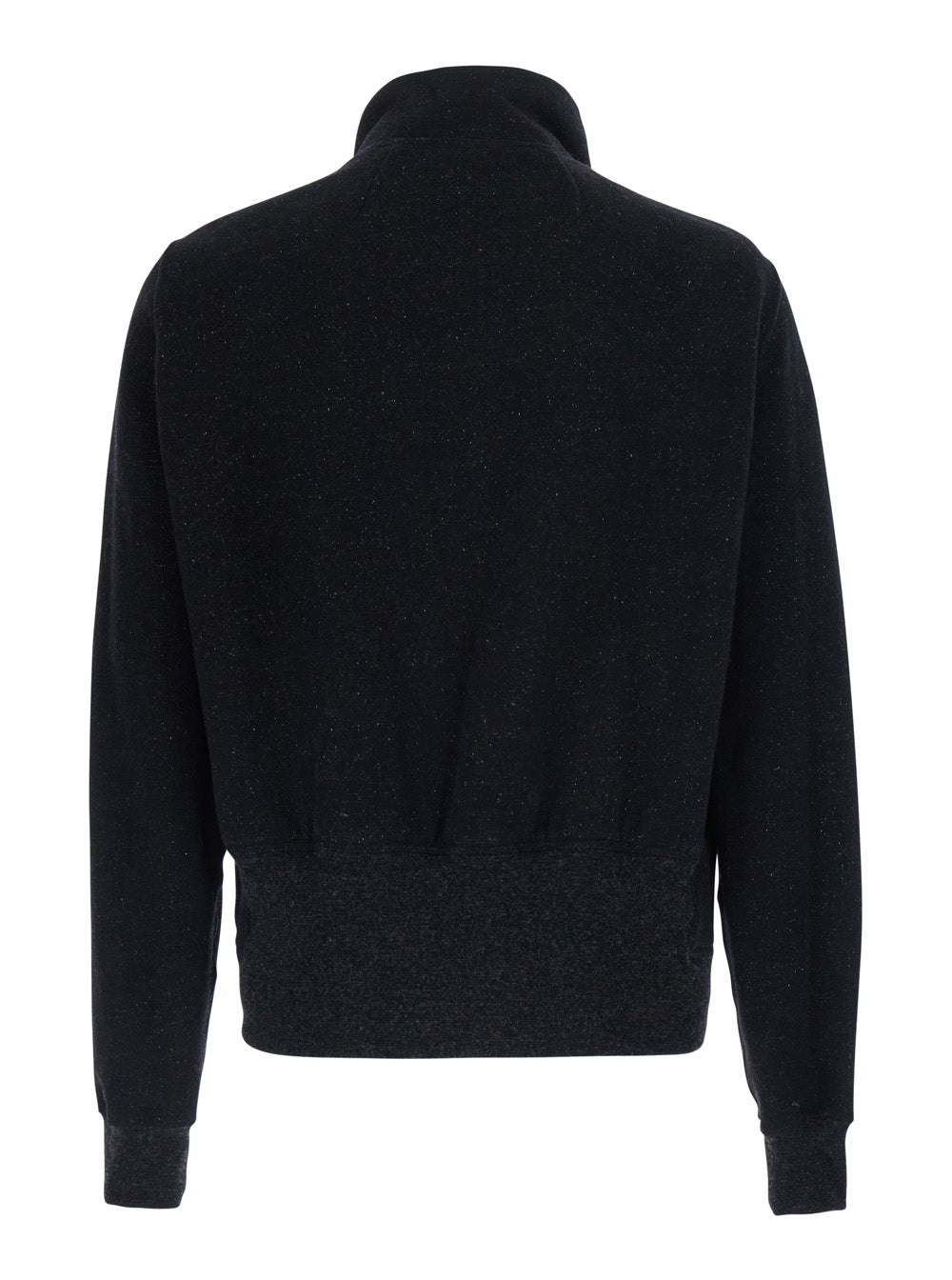 Rick Owens Men 'Bauhaus Jogger' Black Sweatshirt With High Collar And Asymmetrical Zip Closure In Cotton For Men RICK OWENS
