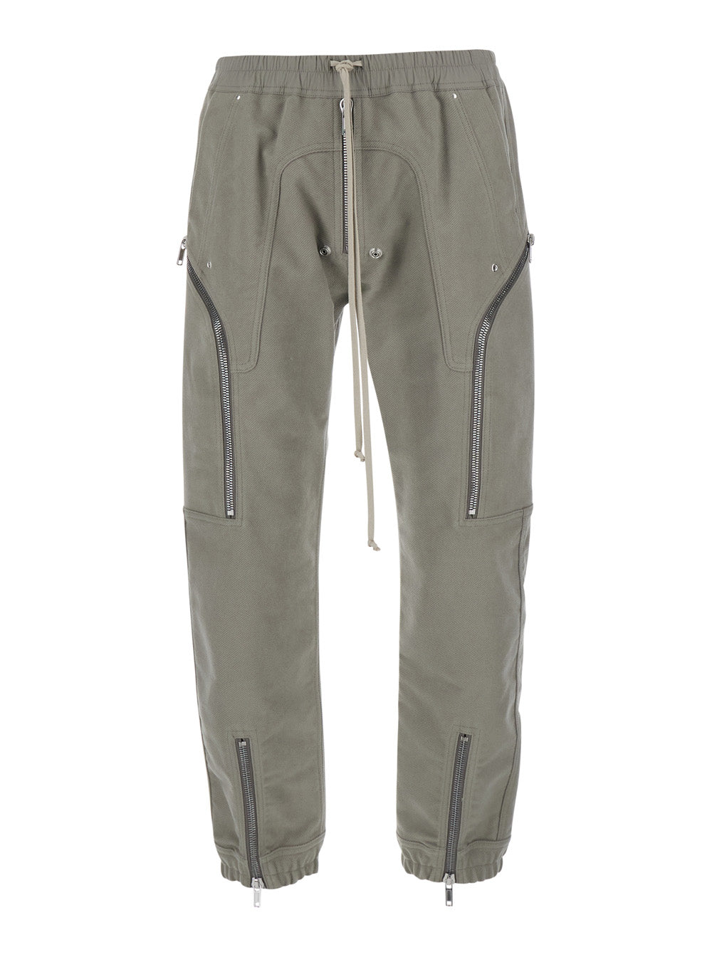 Rick Owens Men 'Heizer' Grey Pants With Side Zip Cargo Pockets In Cotton For Men RICK OWENS