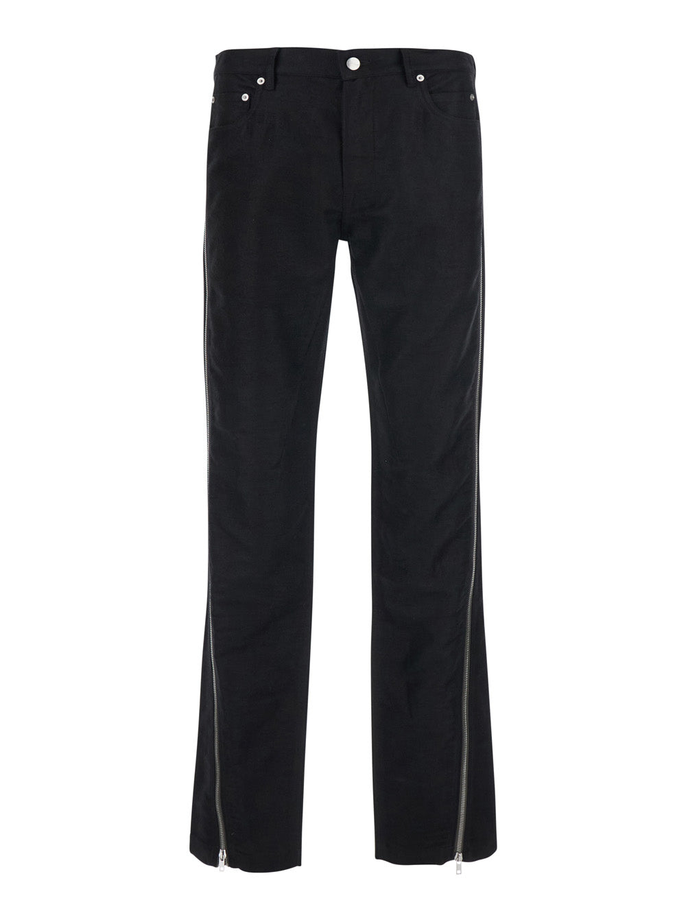Rick Owens Men 'Vega' Black Pants With Openable Side Zippers In Wool Blend For Men RICK OWENS