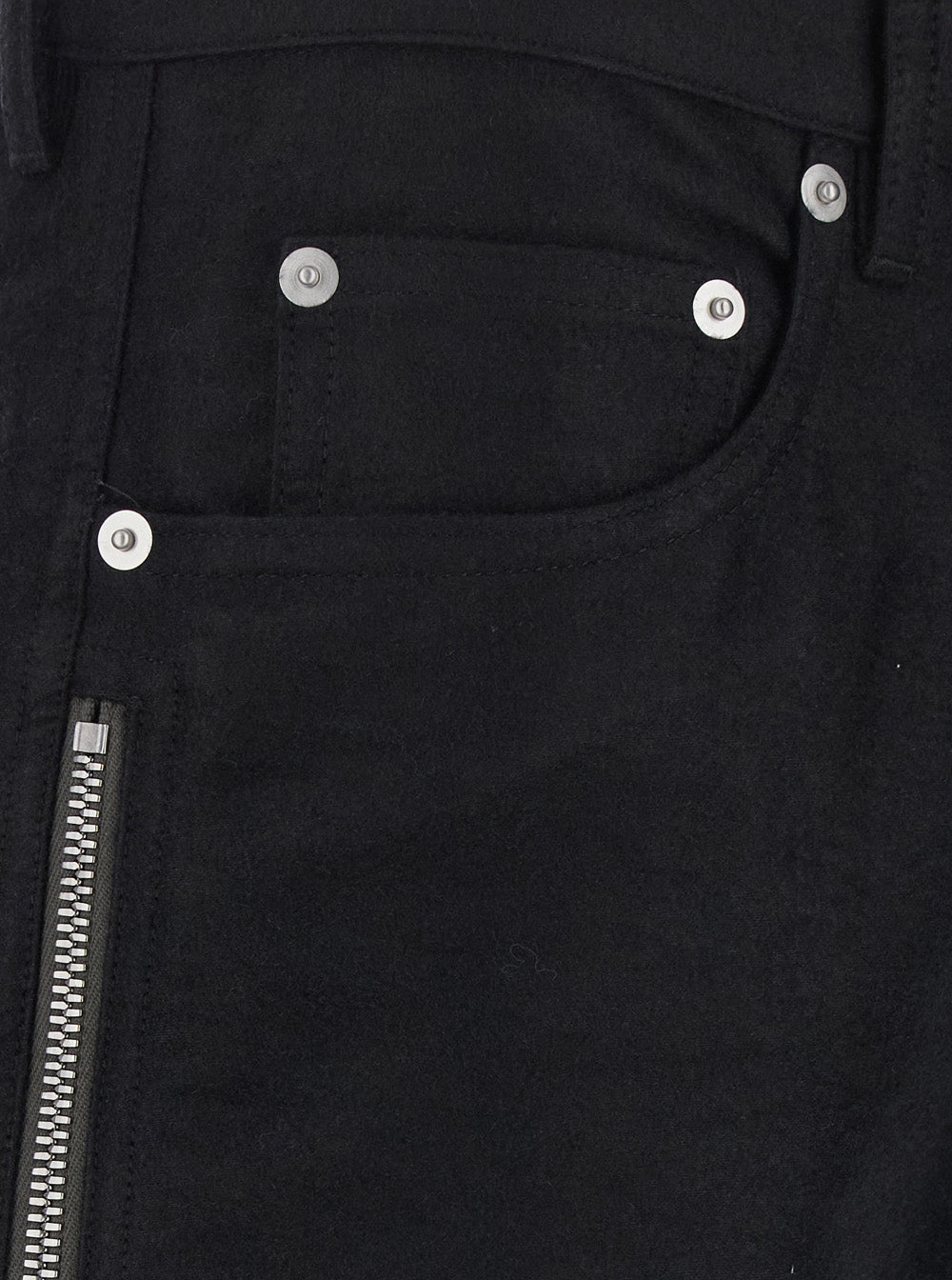 Rick Owens Men 'Vega' Black Pants With Openable Side Zippers In Wool Blend For Men RICK OWENS