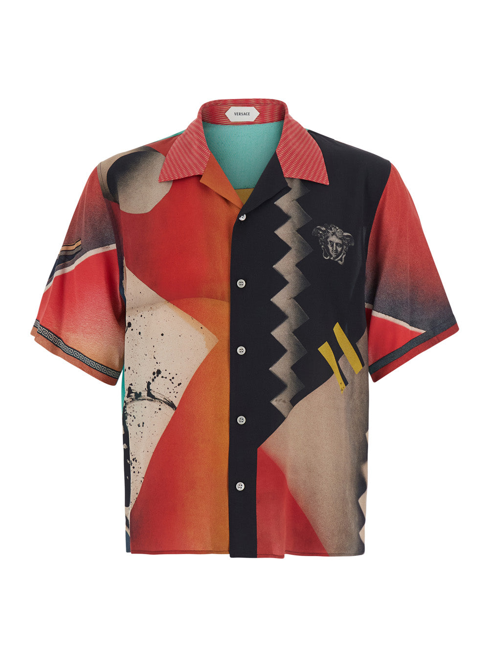 Versace Men Multicolor Shirt With All-Over Print In Silk For Men VERSACE