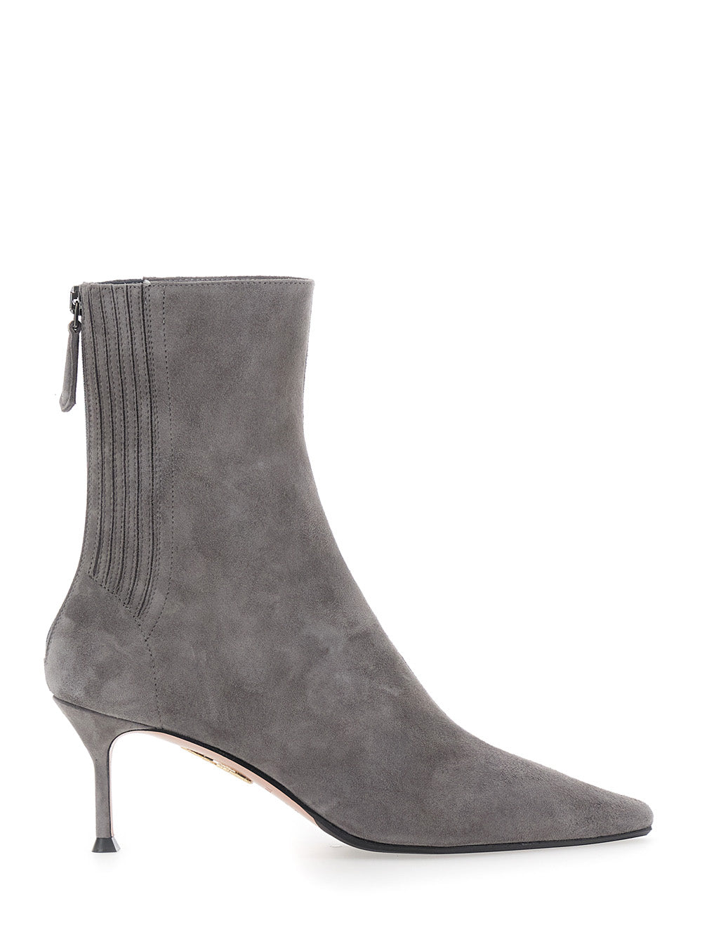 Aquazzura Women 'Saint Honore' Gray Ankle Boots With High Stiletto Heel In Suede For Women AQUAZZURA