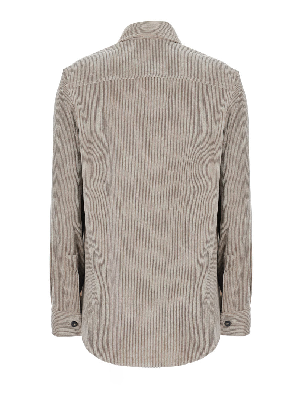 Leplain Women Grey Shirt With Classic Collar And Two Patch Pockets On The Front In Corduroy For Women LEPLAIN
