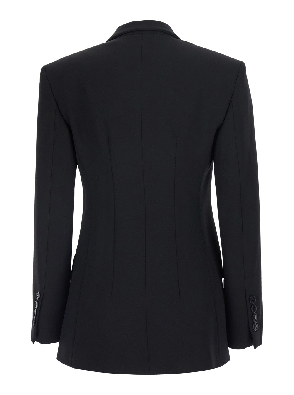 Leplain Women Black Double Breasted Jacket With Peak Revers In Wool Blend For Women LEPLAIN