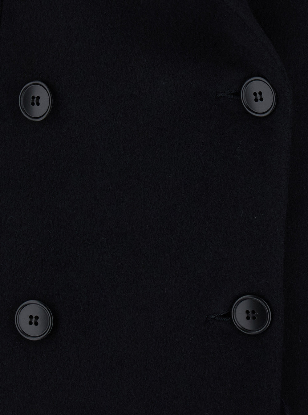 Leplain Women Black Long Double-Breasted Coat With Peak Revers In  Fabric For Women LEPLAIN