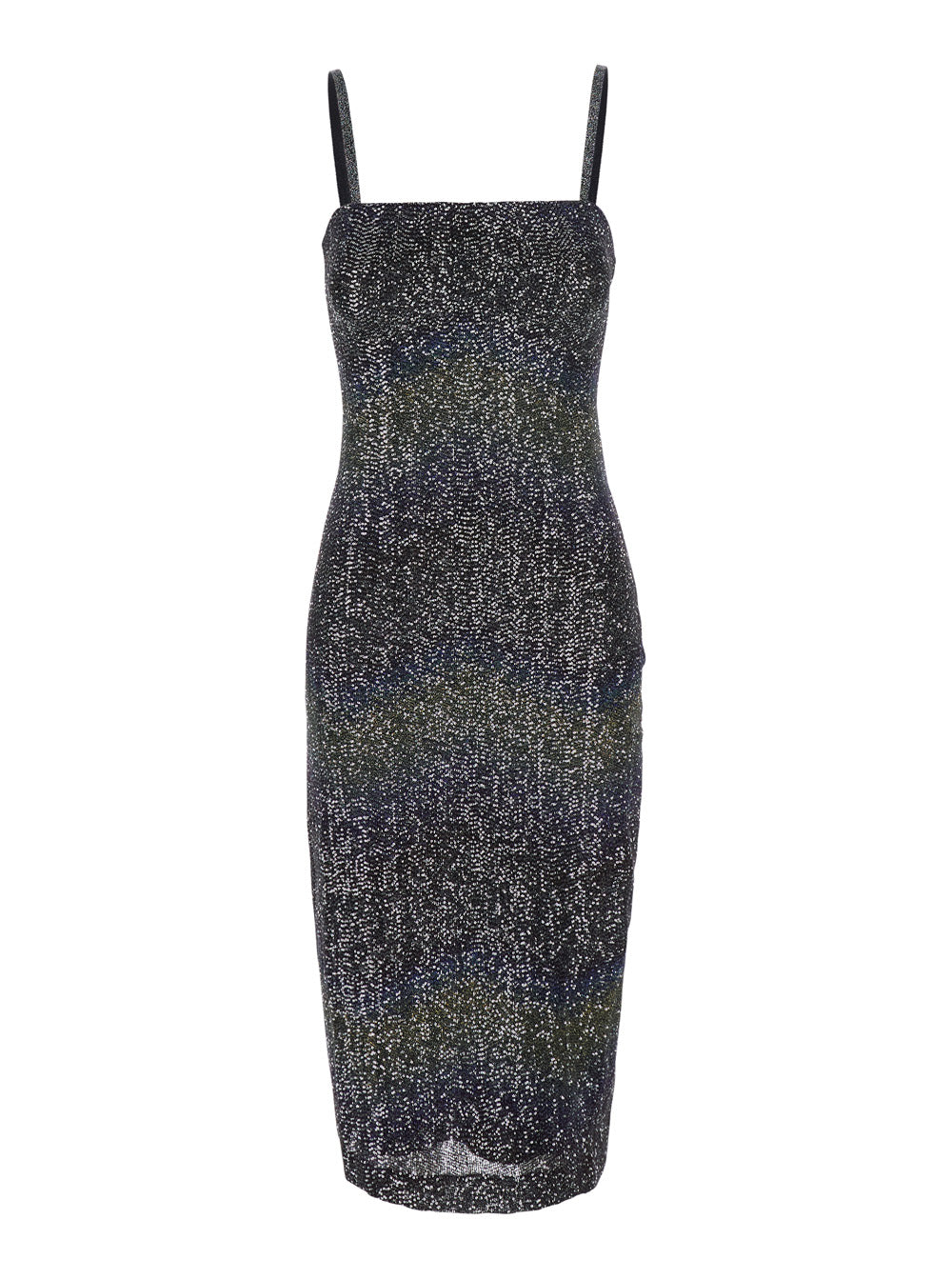 Missoni Women Multicolor Midi Dress With Spaghetti Straps And  All-Over Sequins Zigzag Motif In Tech Fabric For Women MISSONI