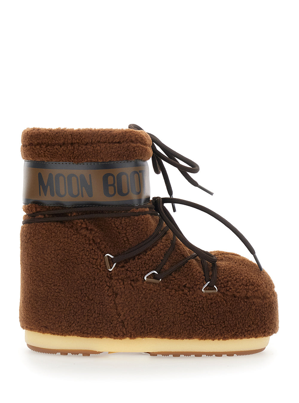 Moon Boot Women Icon Low Fleece Is A Bootie With A Soft Fleece Lining And Brown Rubber Sole Unisex MOON BOOT