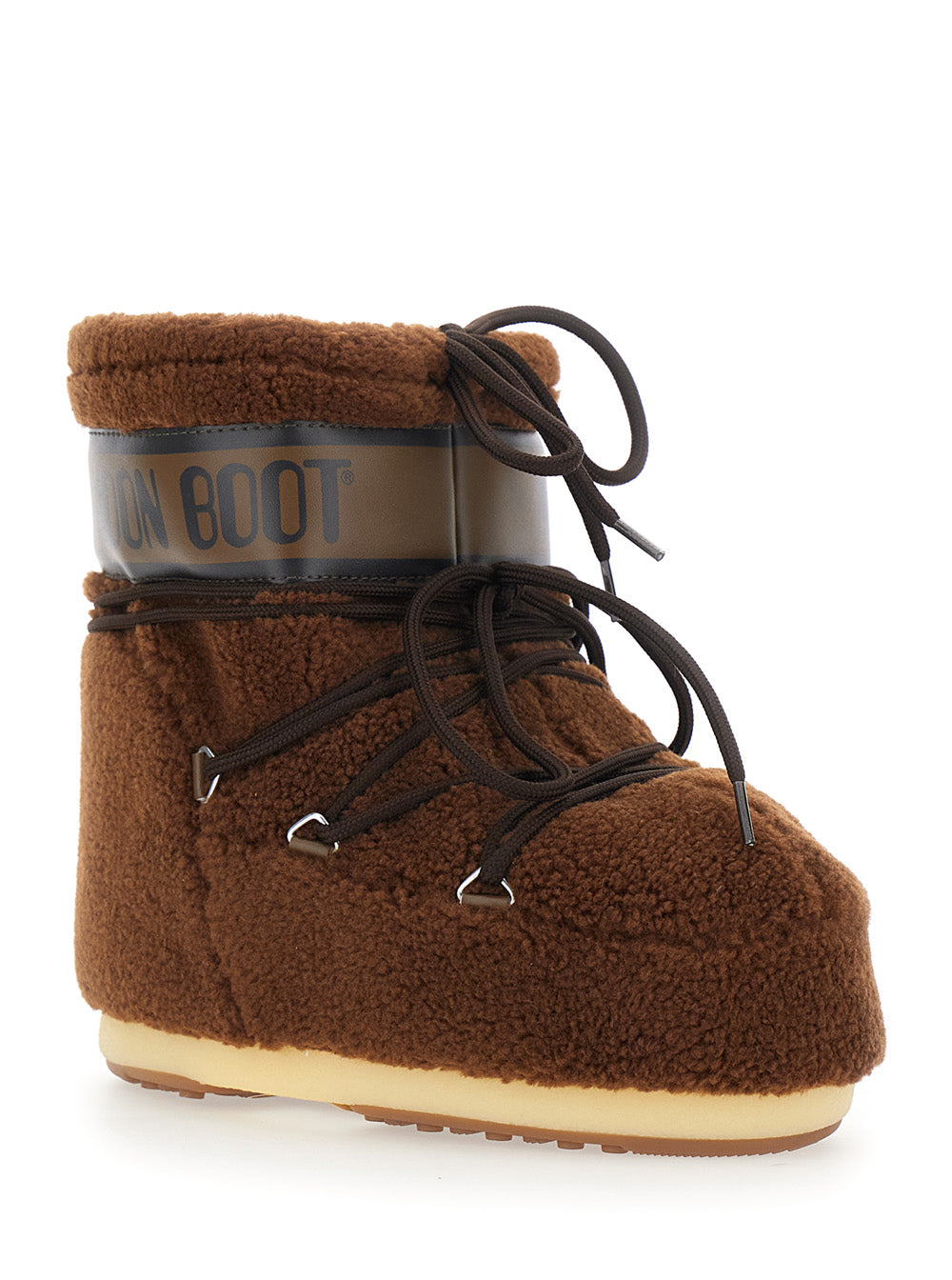 Moon Boot Women Icon Low Fleece Is A Bootie With A Soft Fleece Lining And Brown Rubber Sole Unisex MOON BOOT