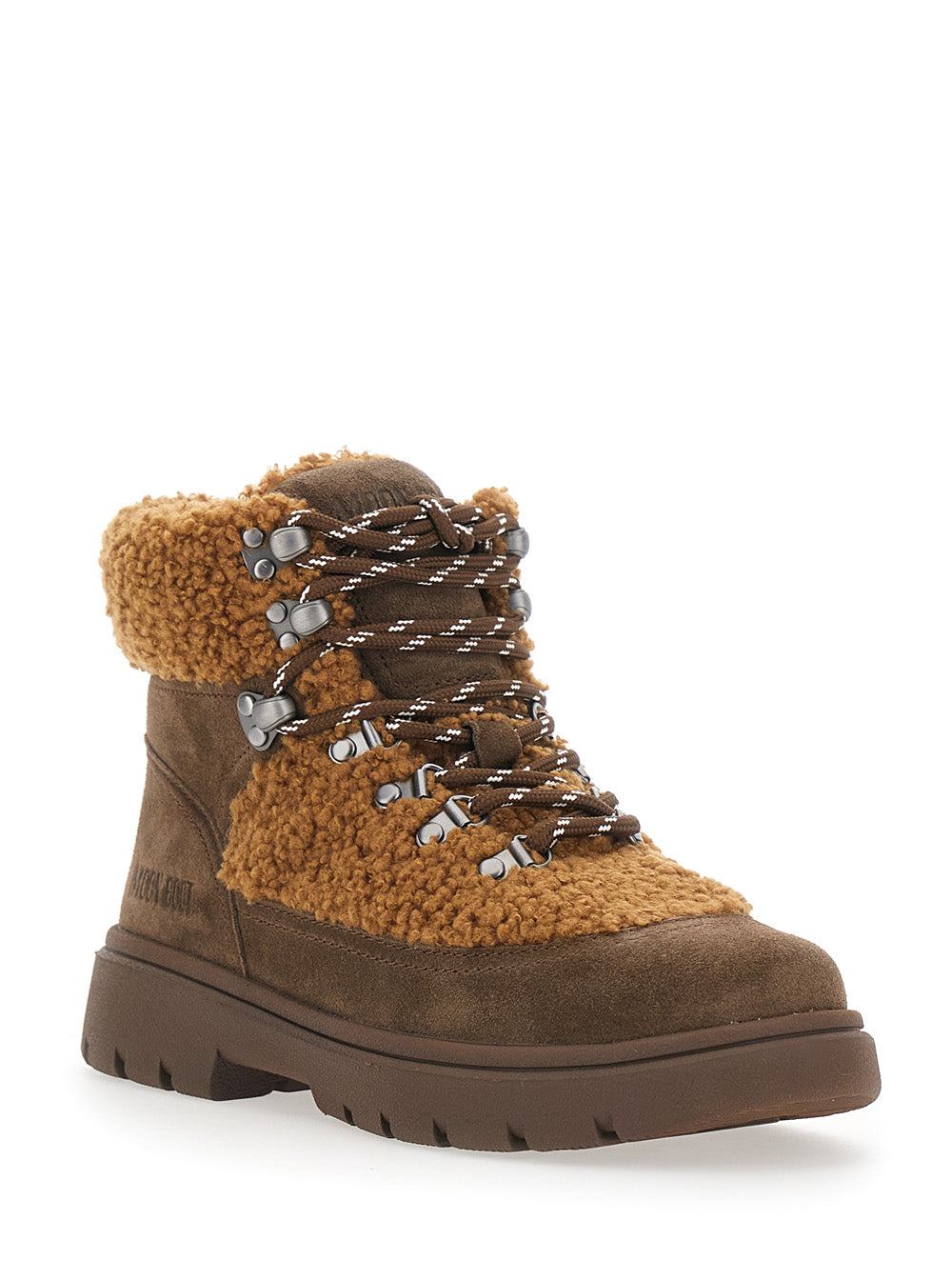 Moon Boot Women Combat Boot Fleece With Fleece Details And Rubber Sole Brown Men MOON BOOT