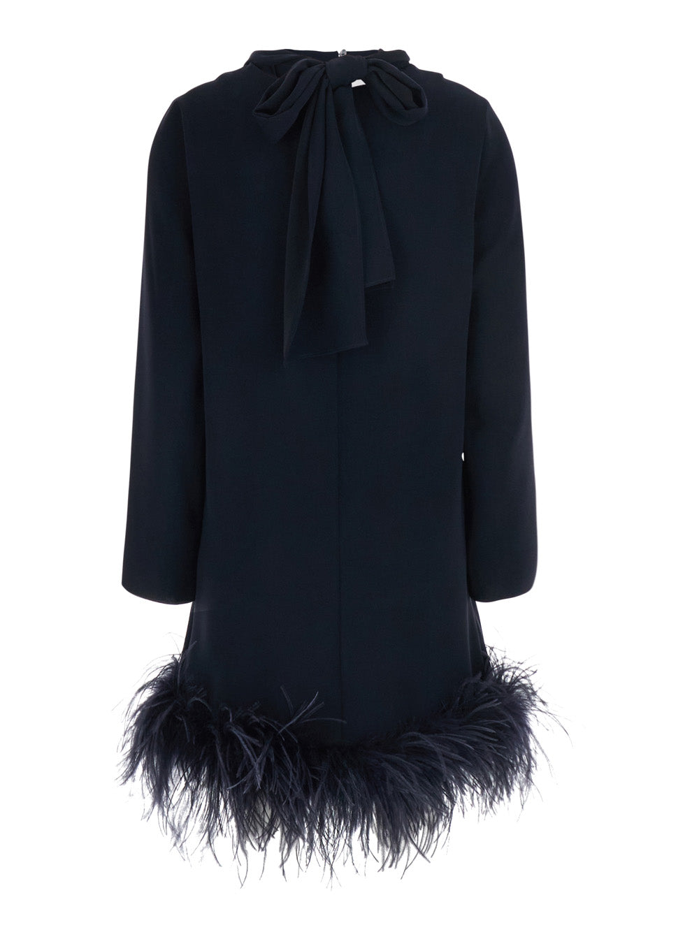 P.A.R.O.S.H. Women Feathers Dress With Feather Details, Tech Fabric, Black, Woman P.A.R.O.S.H.