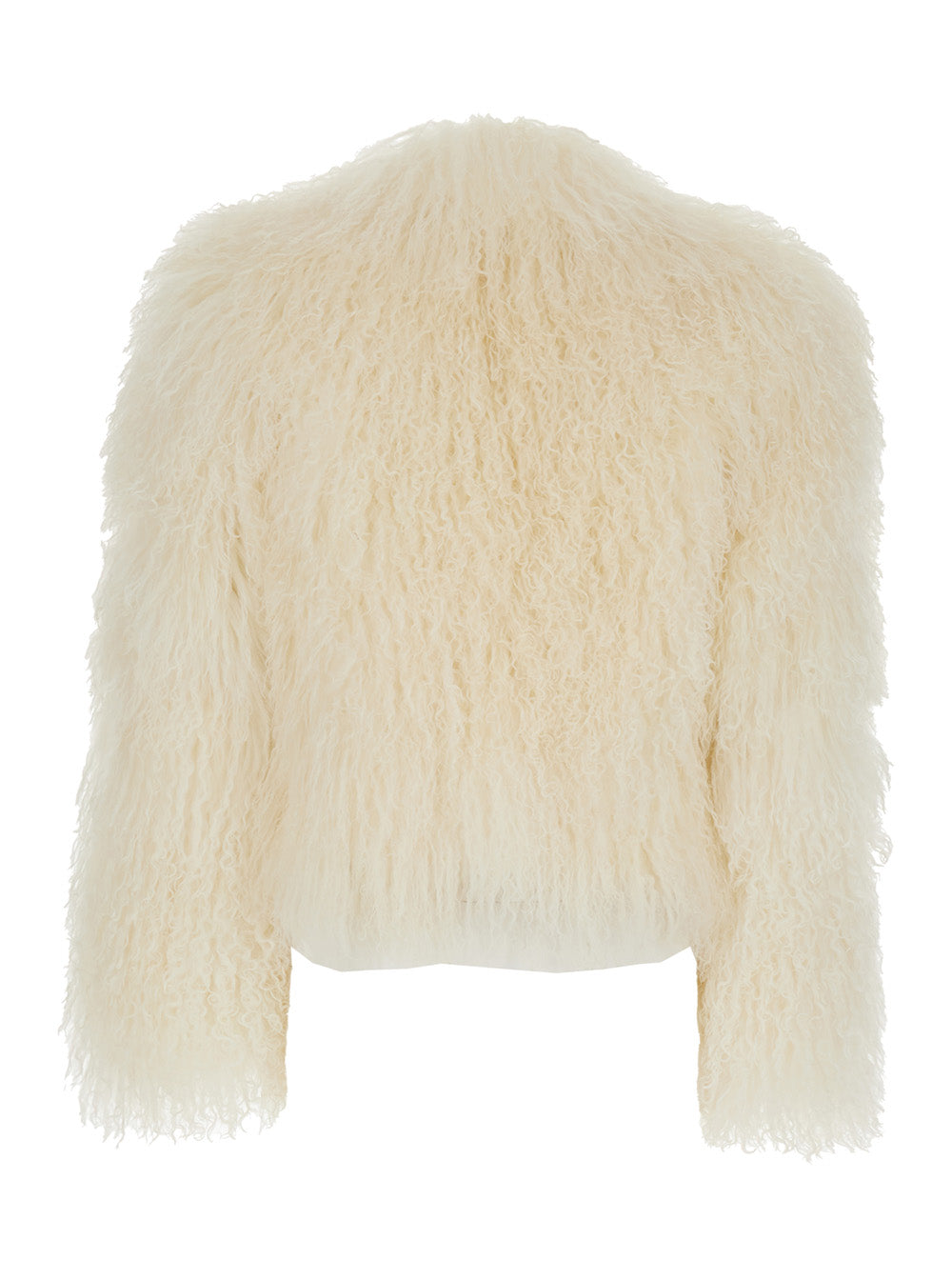 Leplain Women Beige Short Fur Jacket With Hidden Closure On The Front In Fur For Women LEPLAIN