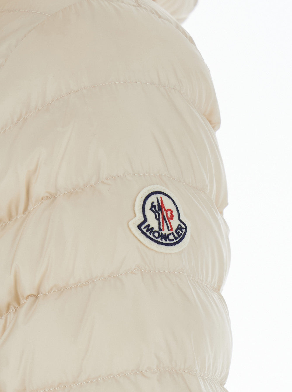 Moncler Women 'Igel' White Down Jacket With Logo Patch On The Sleeve In Tech Fabric For Women MONCLER