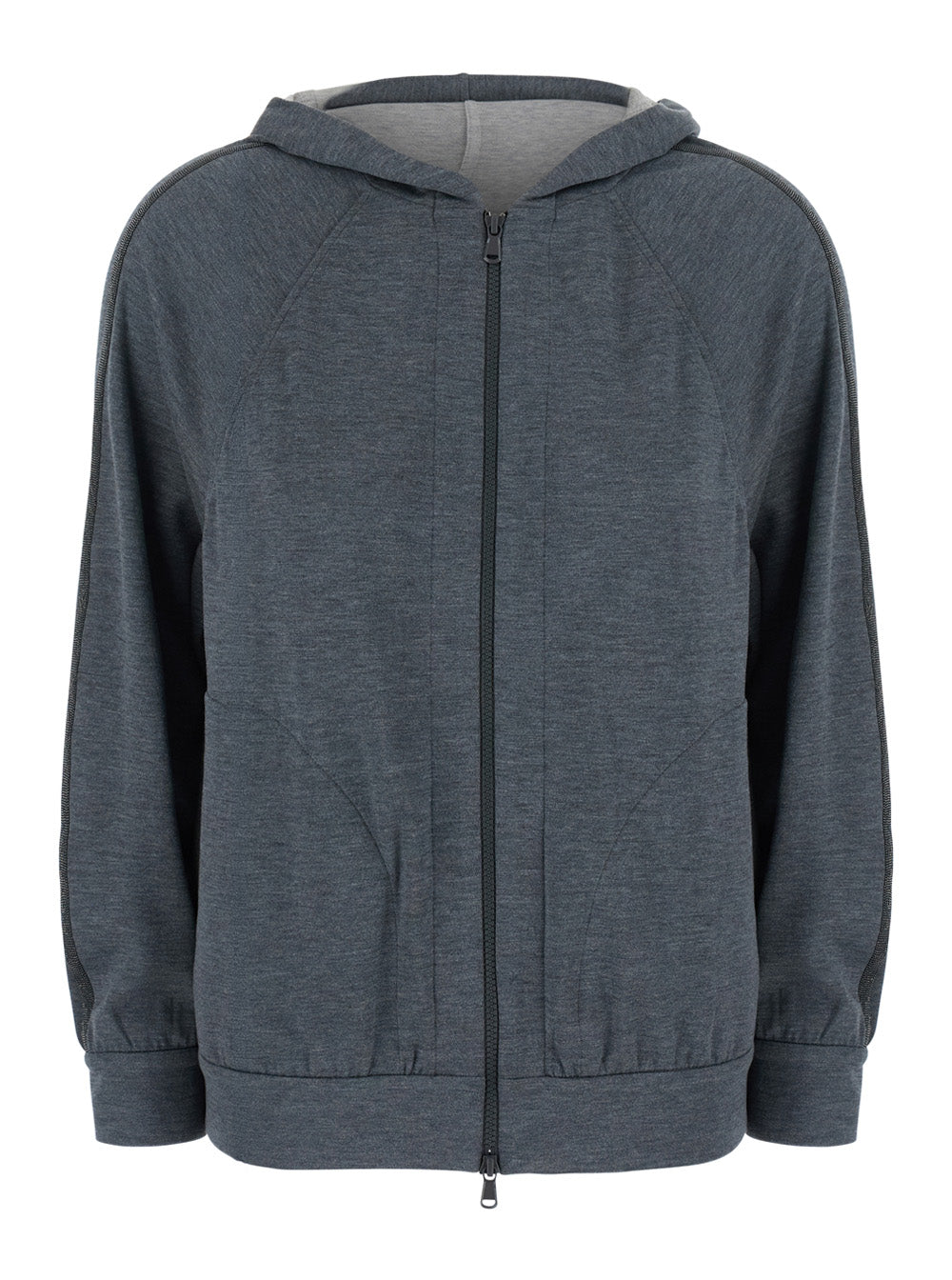 Brunello Cucinelli Women Gray Hooded Sweatshirt In Blend Cotton For Women BRUNELLO CUCINELLI