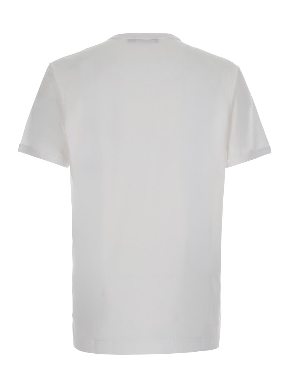 Dolce & Gabbana Men White Crew Neck T-Shirt With Logo On The Front In Cotton For Men DOLCE & GABBANA