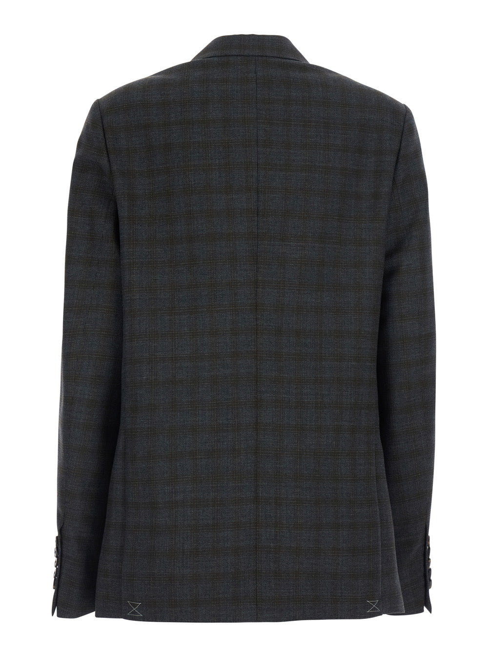 Dries Van Noten Women 'Barrysta' Brown Double-Breasted Jacket With Peak Revers And Check Motif All-Over In Wool For Women DRIES VAN NOTEN
