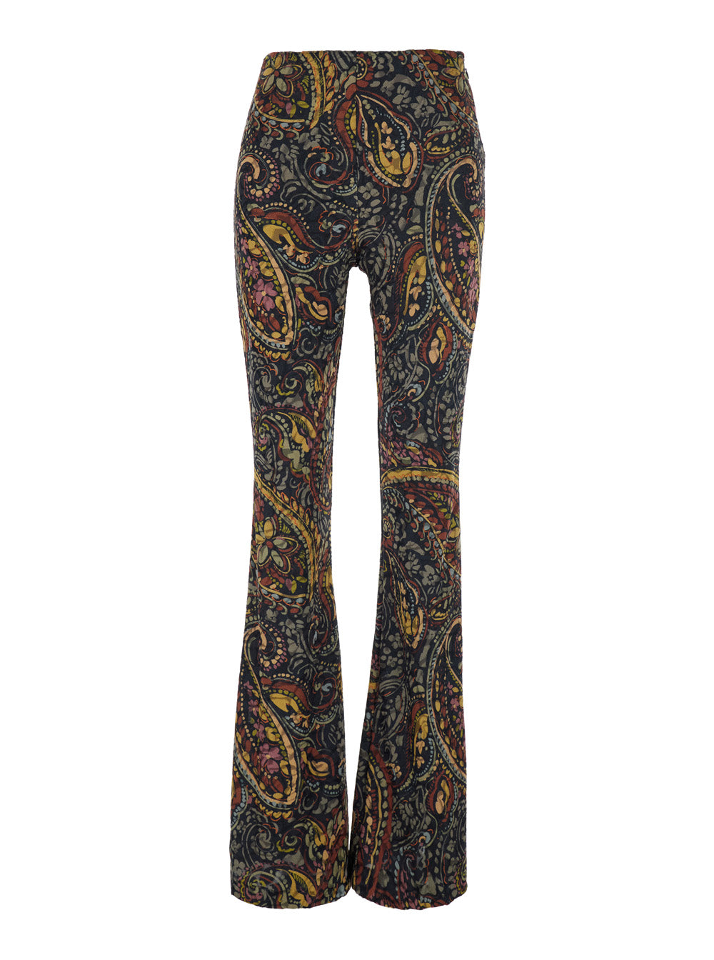 Etro Women Multicolor Flared Leg Pants With All-Over Print In Tech Fabric For Women ETRO