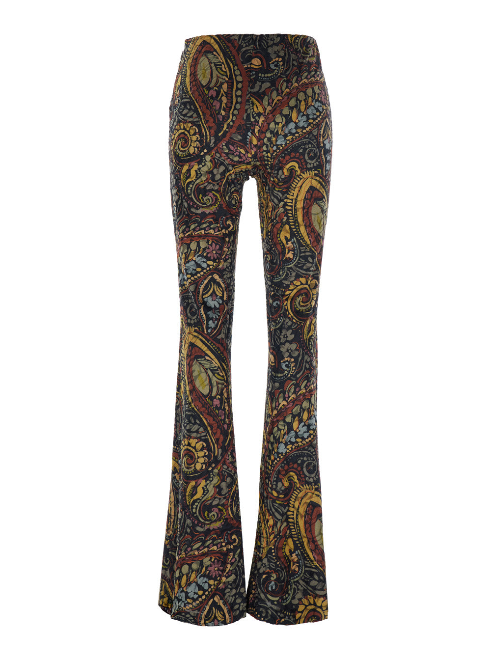 Etro Women Multicolor Flared Leg Pants With All-Over Print In Tech Fabric For Women ETRO