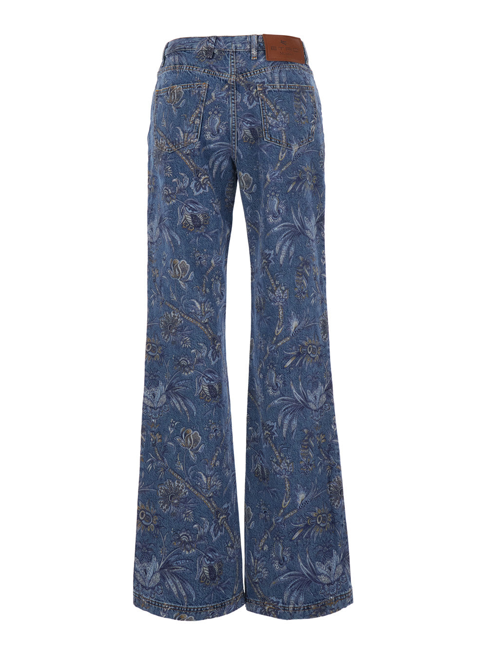 Etro Women Multicolor Flared Jeans With All-Over Print In Denim For Women ETRO