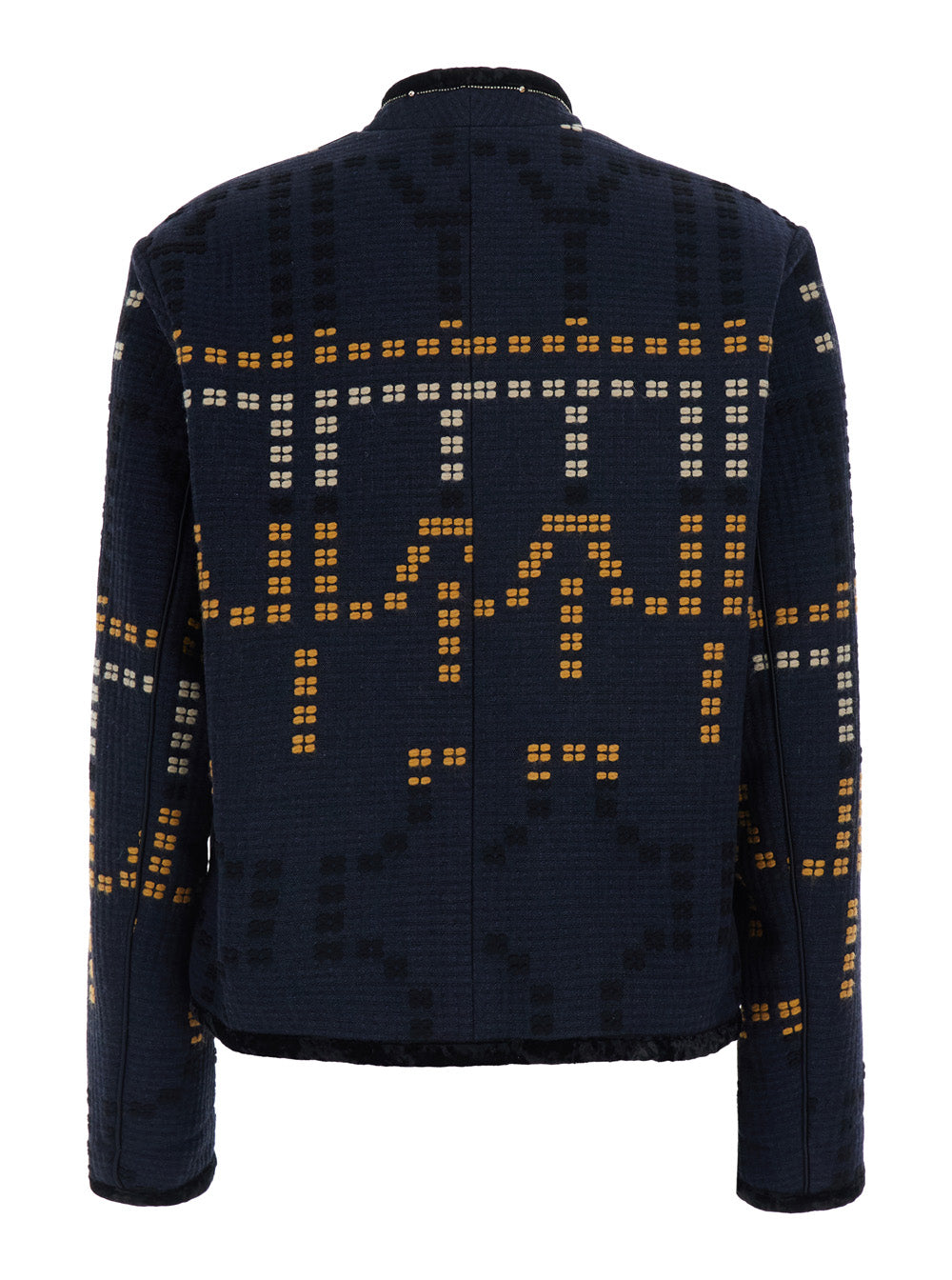 Forte_Forte Women 'Samarcanda' Black Jacket With Geometric Embroidery With Beads In Blend Cotton For Women FORTE FORTE