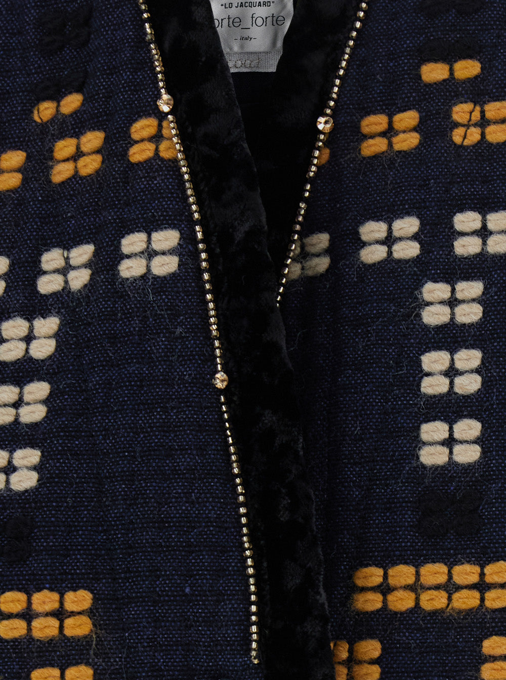 Forte_Forte Women 'Samarcanda' Black Jacket With Geometric Embroidery With Beads In Blend Cotton For Women FORTE FORTE