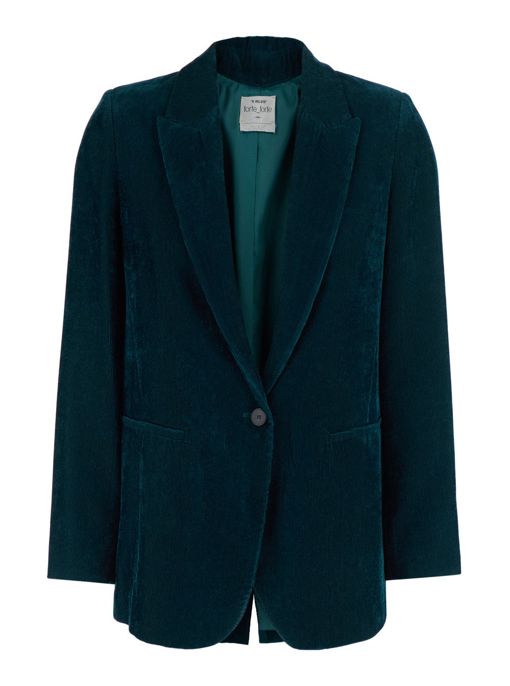 Forte_Forte Women Blue Single-Breasted Jacket With Peak Revers In Corduroy For Women FORTE FORTE