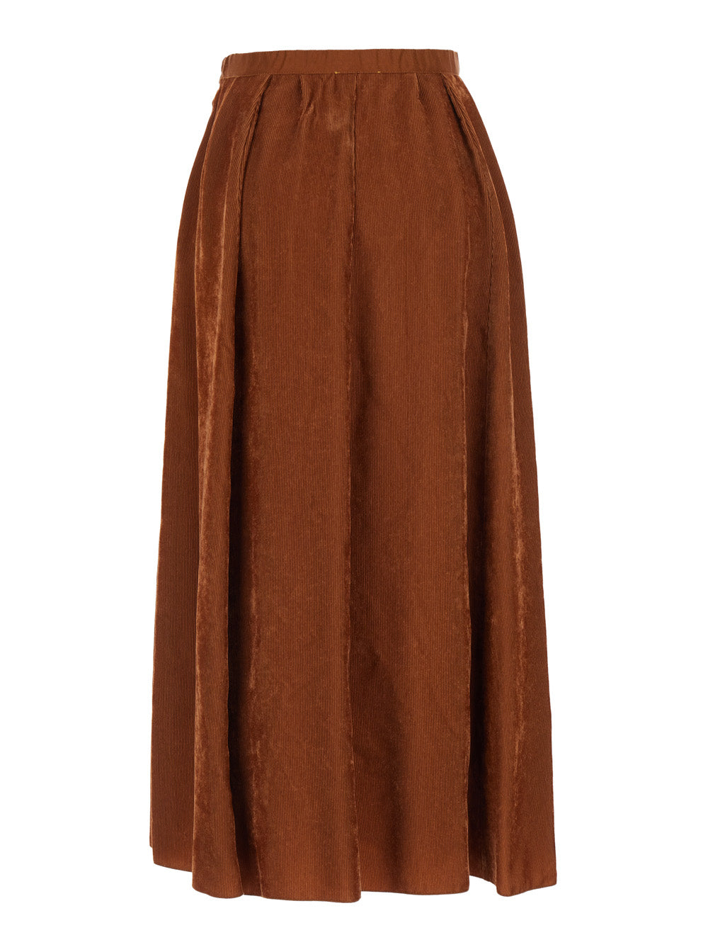Forte_Forte Women Brown Pleated Long Skirt In Corduroy For Women FORTE FORTE