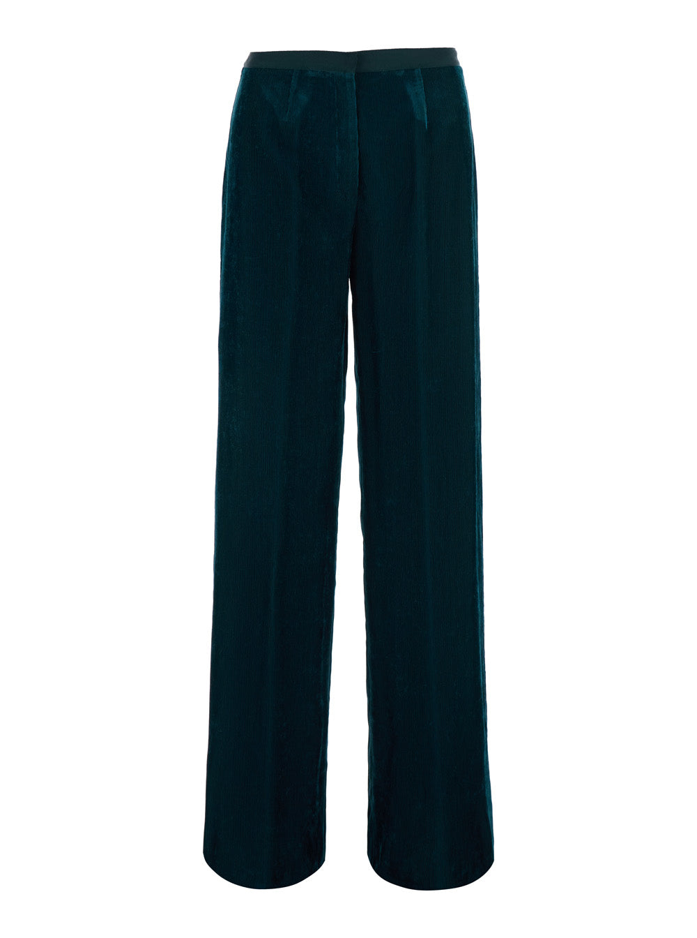 Forte_Forte Women Blue High-Waisted Pants With Two Side Pockets In Corduroy For Women FORTE FORTE